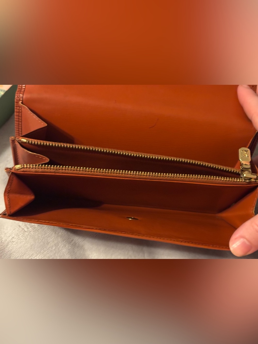 Louis Vuitton Epi Leather Fold Wallet in Cognac Brown vintage - Picture 6 of 15